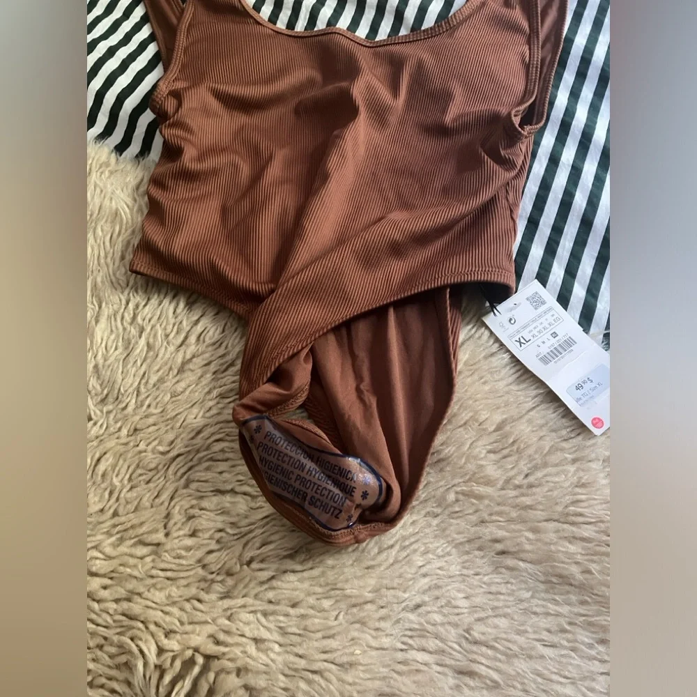 NWT Zara Ribbed One-Piece Swimsuit - Picture 2 of 5